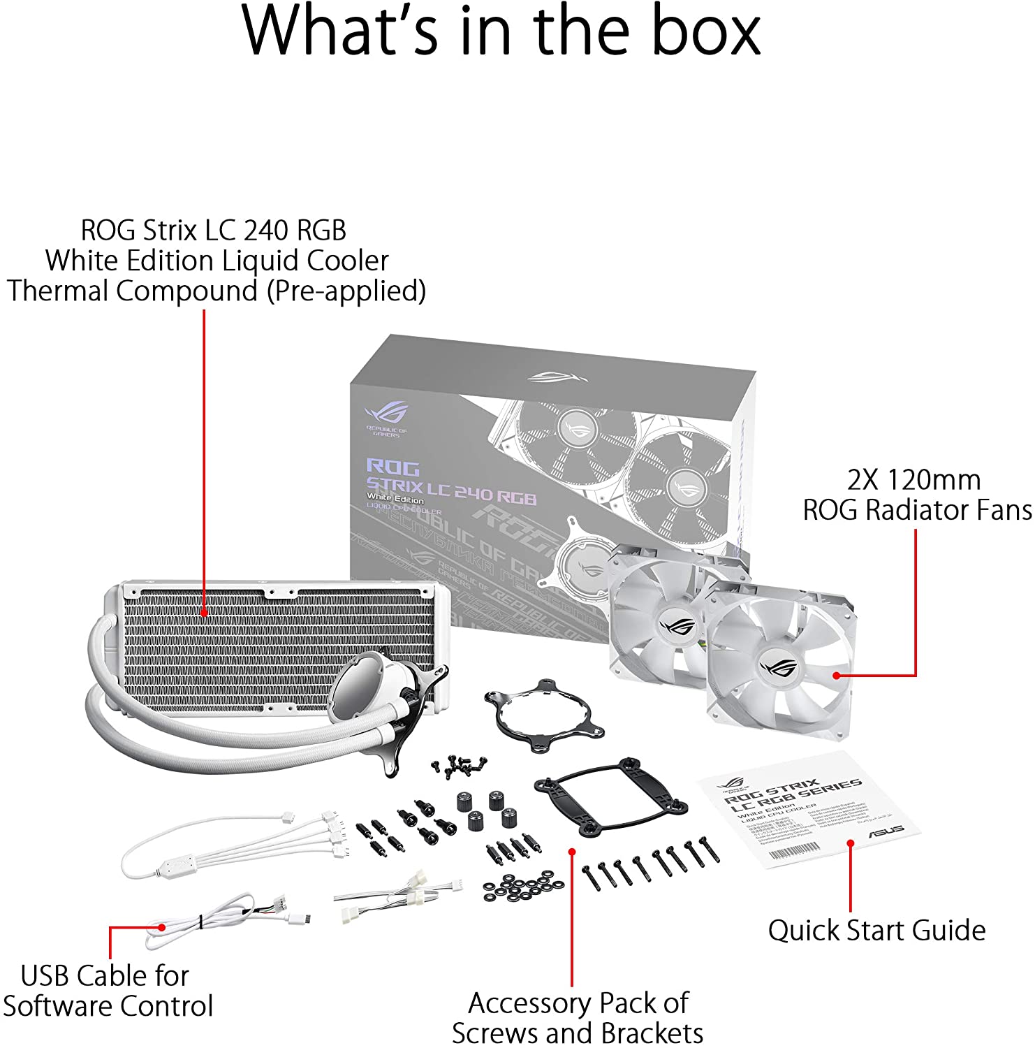 ASUS ROG STRIX LC 240 ARGB WHITE AIO COOLER ASUS ROG STRIX LC 240 ARGB WHITE AIO COOLER